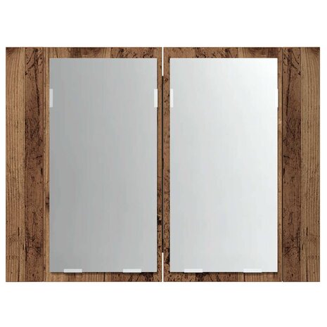 Spiegelkast LED 60x12x45 cm bewerkt hout oud houtkleurig 6