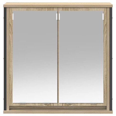Badkamerwandkast met spiegel 60x21x60 cm sonoma eikenkleurig 5