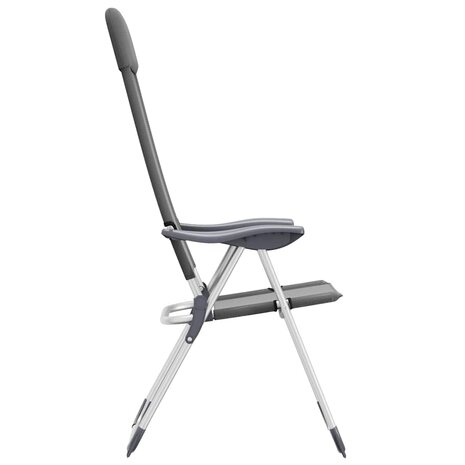 Campingstoelen 4 st inklapbaar aluminium grijs 6