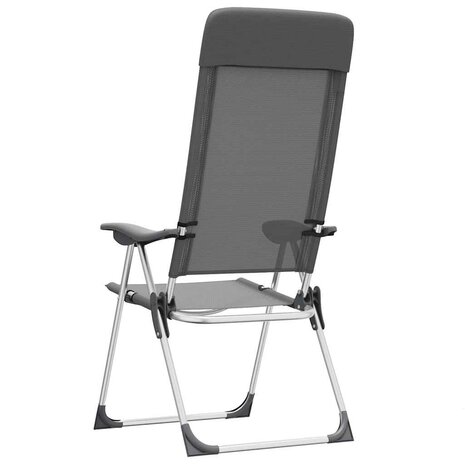 Campingstoelen 4 st inklapbaar aluminium grijs 7