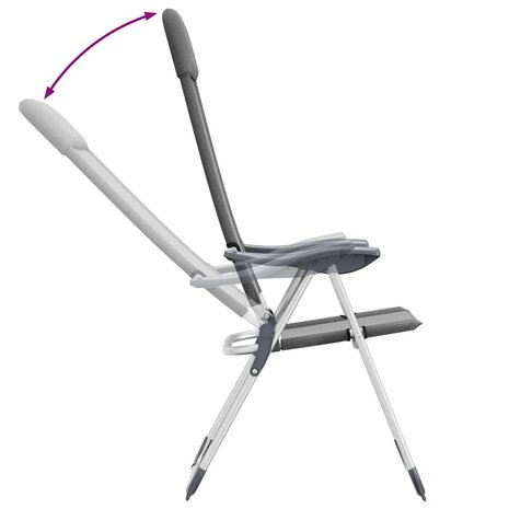 Campingstoelen 4 st inklapbaar aluminium grijs 9