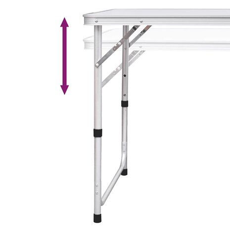 Campingtafel inklapbaar en verstelbaar 120x60 cm aluminium 5