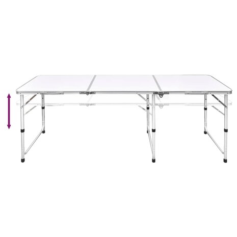 Campingtafel inklapbaar en verstelbaar in hoogte aluminium 180 x 60 cm 3