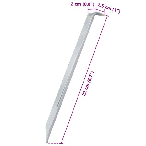 Tentharingen 24 st Ø20 mm 22 cm gegalvaniseerd staal 7