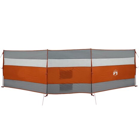 Windscherm camping waterdicht 508x130 cm grijs en oranje 2