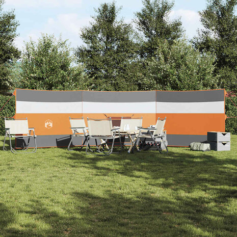 Windscherm camping waterdicht 508x130 cm grijs en oranje 3