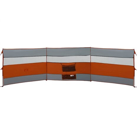 Windscherm camping waterdicht 508x130 cm grijs en oranje 6