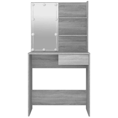 Kaptafel met LED-verlichting 74,5x40x141 cm grijs sonoma eiken 5