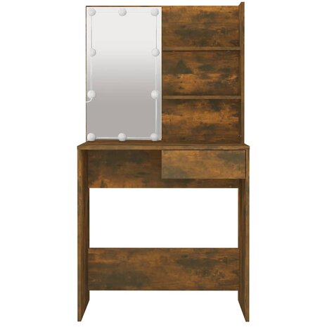 Kaptafel met LED-verlichting 74,5x40x141 cm bruin eikenkleur 5