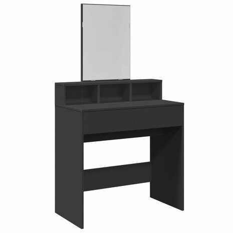Kaptafel met spiegel 80x41x144,5 cm zwart 2