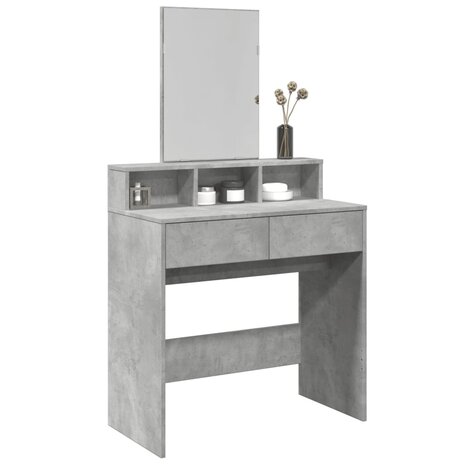 Kaptafel met spiegel 80x41x144,5 cm betongrijs 1