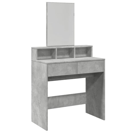 Kaptafel met spiegel 80x41x144,5 cm betongrijs 2