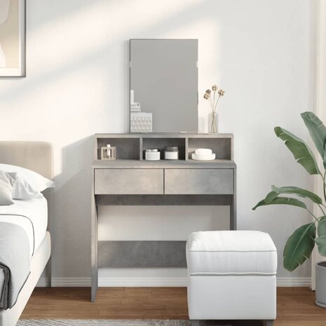 Kaptafel met spiegel 80x41x144,5 cm betongrijs 3
