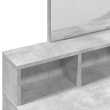 Kaptafel met spiegel 80x41x144,5 cm betongrijs 7