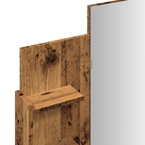 Kaptafel met spiegel 96x39x142 cm oud houtkleurig 8
