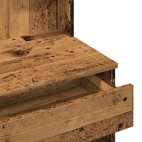 Kaptafel met spiegel 96x39x142 cm oud houtkleurig 9