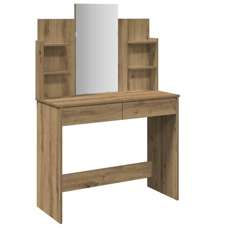 Kaptafel met spiegel 96x39x142 cm artisanaal eikenkleur 2