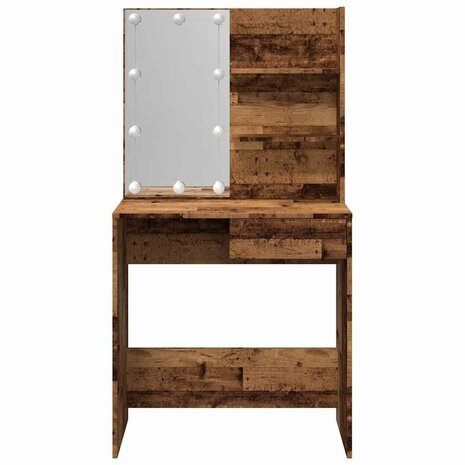 Kaptafel met LED-verlichting 74,5x40x141 cm oud houtkleurig 5