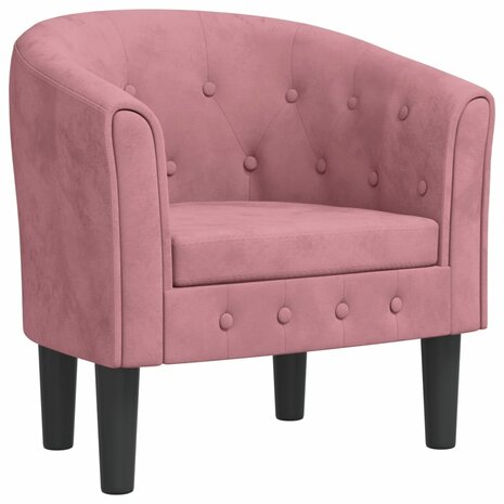 Kuipstoel fluweel roze 2