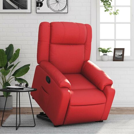 Sta-op-stoel kunstleer rood 1