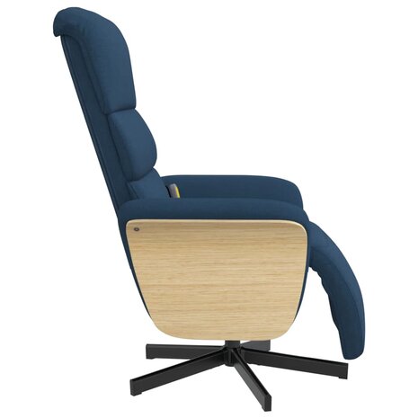 Massagestoel verstelbaar met voetensteun stof blauw 4