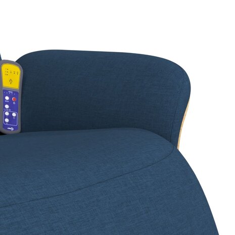 Massagestoel verstelbaar met voetensteun stof blauw 8