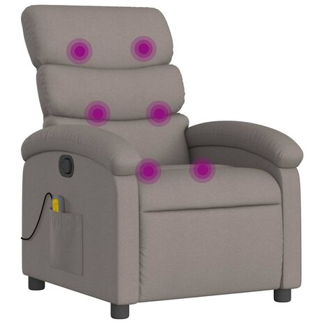 Massagestoel verstelbaar stof taupe 2