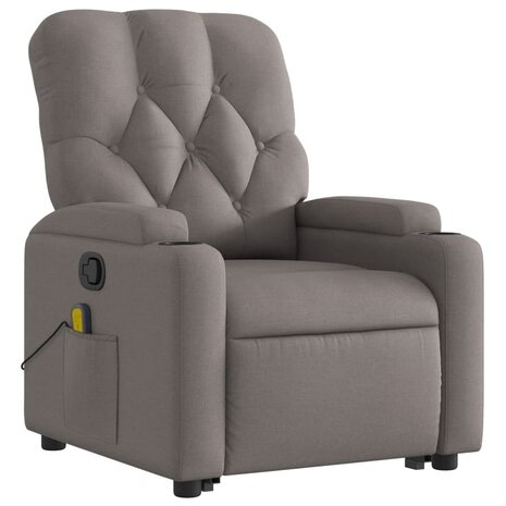 Sta-op-massagestoel verstelbaar stof taupe 4