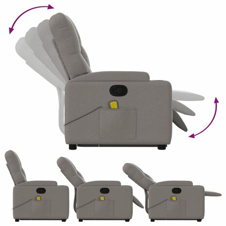 Sta-op-massagestoel verstelbaar stof taupe 7