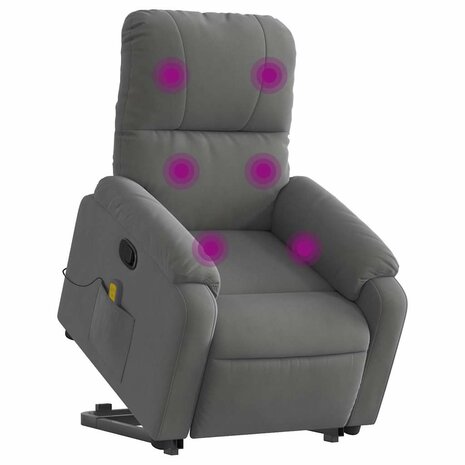 Sta-op-massagestoel verstelbaar microvezelstof donkergrijs 3