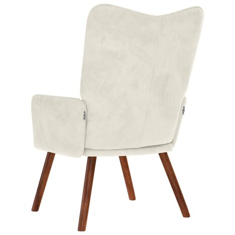 Relaxstoel fluweel crèmekleurig 5