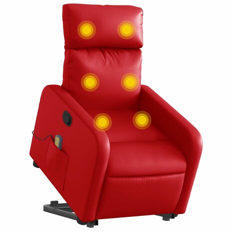 Sta-op-massagestoel verstelbaar kunstleer rood 3