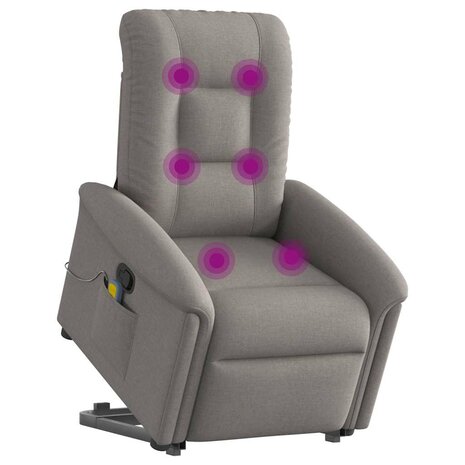 Sta-op-massagestoel verstelbaar stof taupe 2