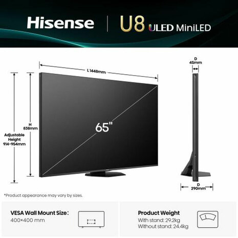 Smart TV Hisense 65U8Q 65" 4K Ultra HD LED HDR 5