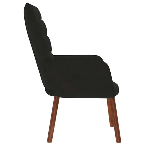 Relaxstoel fluweel zwart 4