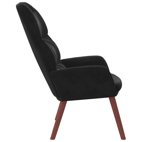 Relaxstoel fluweel zwart 4