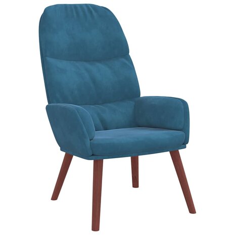 Relaxstoel fluweel blauw 2