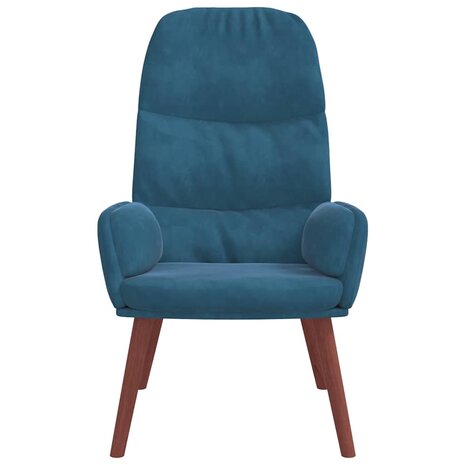 Relaxstoel fluweel blauw 3
