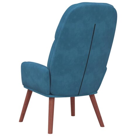 Relaxstoel fluweel blauw 5