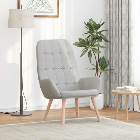 Relaxstoel stof wolk grijs 3