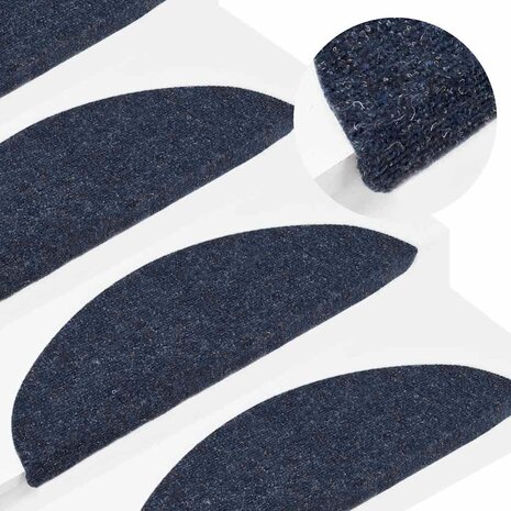 Trapmatten Zelfklevend 5 stuks 56x17x3 cm Blauw Halfrond 5