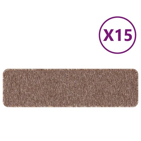 Antislip Trapmatten 15 pcs Bruin 75 x 20 cm PP 3