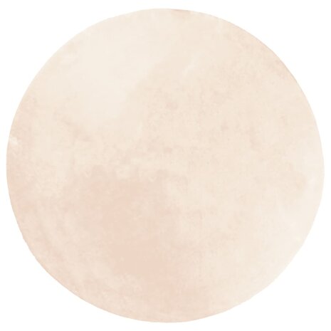 Vloerkleed HUARTE laagpolig zacht wasbaar Ø 100 cm beige 2