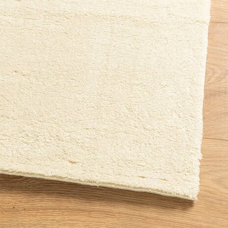 Vloerkleed HUARTE laagpolig zacht wasbaar 120x120 cm crème 4