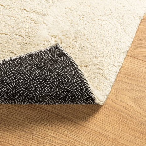 Vloerkleed HUARTE laagpolig zacht wasbaar 120x120 cm crème 5