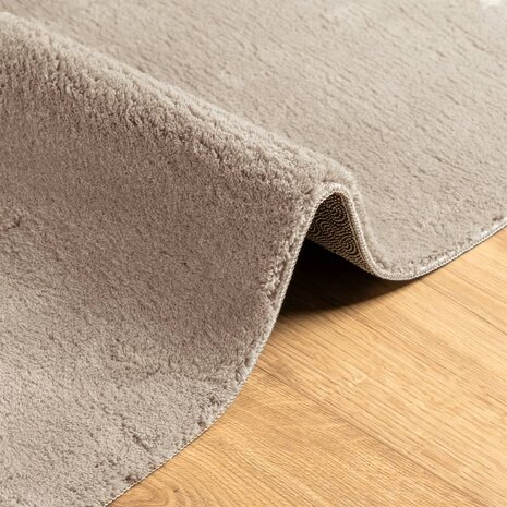 Vloerkleed HUARTE laagpolig zacht wasbaar 80x200 cm zandkleurig 6