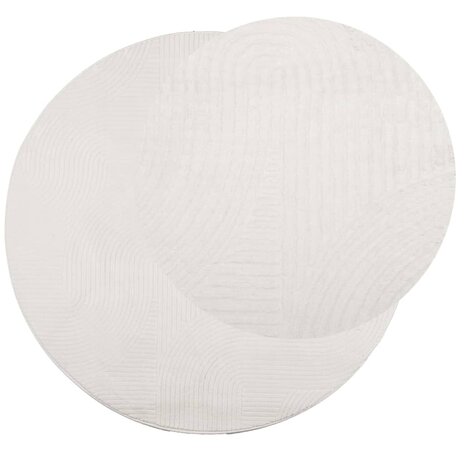 Vloerkleed IZA laagpolig Scandinavisch Ø 80 cm crèmekleurig 3