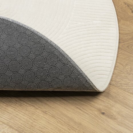 Vloerkleed IZA laagpolig Scandinavisch Ø 80 cm crèmekleurig 5