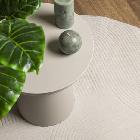 Vloerkleed IZA laagpolig Scandinavisch Ø 80 cm crèmekleurig 7