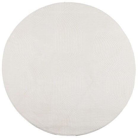 Vloerkleed IZA laagpolig Scandinavisch Ø 100 cm crèmekleurig 2